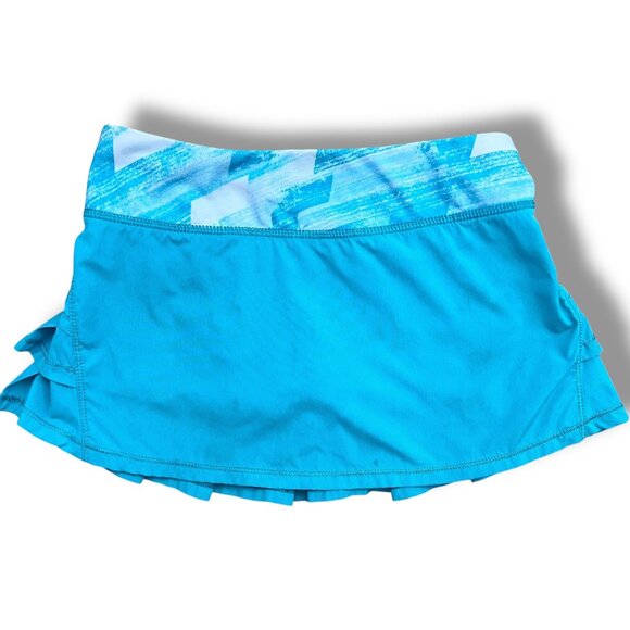 Ivivva by Lululemon Teal Set The Pace Tiered Pleat Ruffle Skort Size 8 - Picture 1 of 5